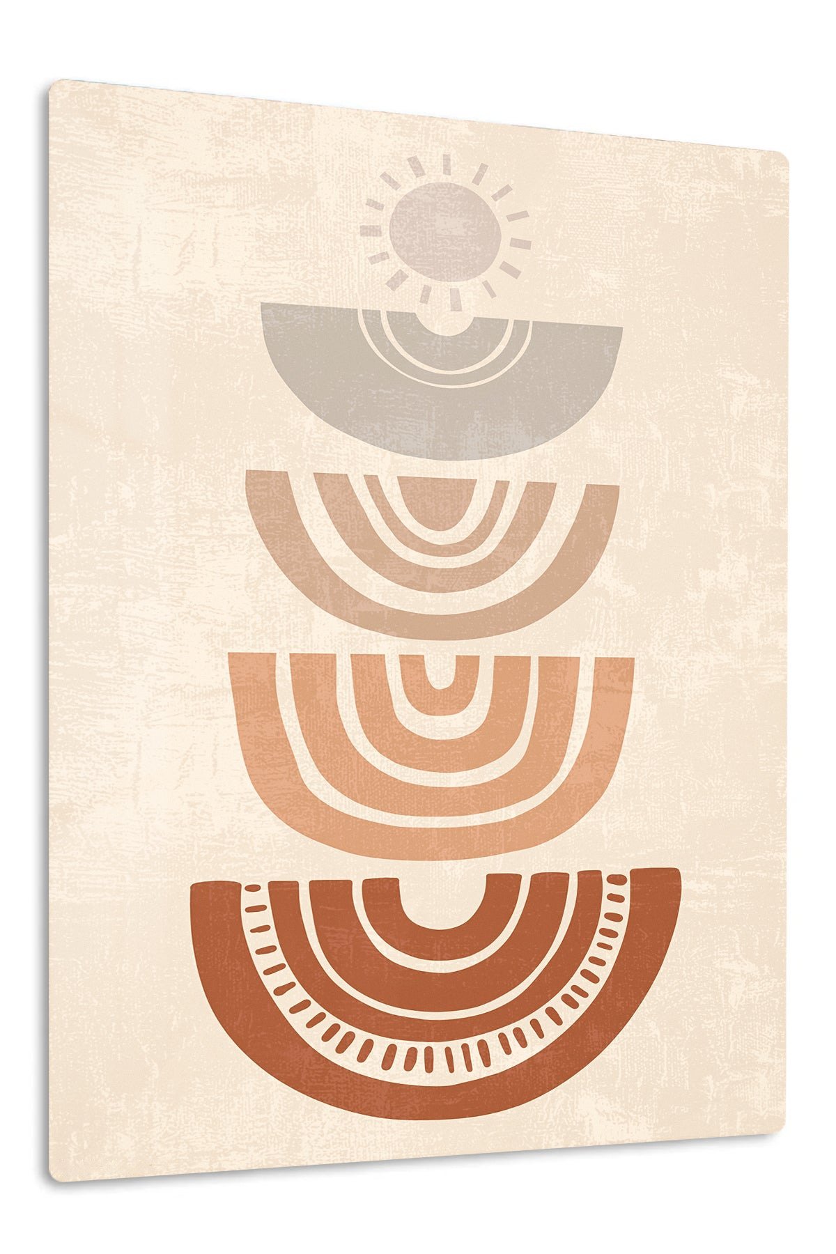Earthy Sun Arc Composition metal wall art print