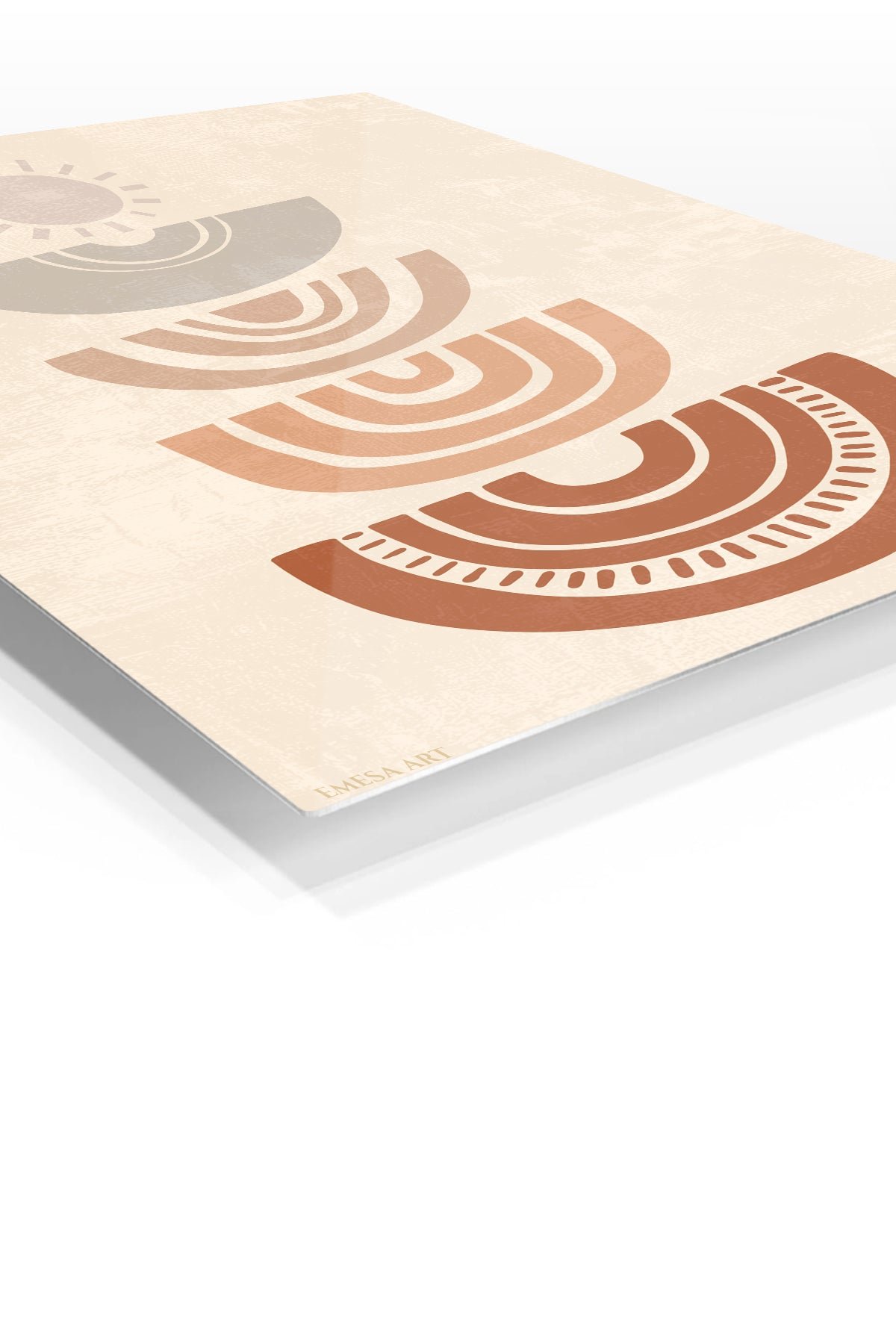 Earthy Sun Arc Composition metal wall art print, view 2