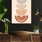 Earthy Sun Arc Composition metal wall art print, view 4