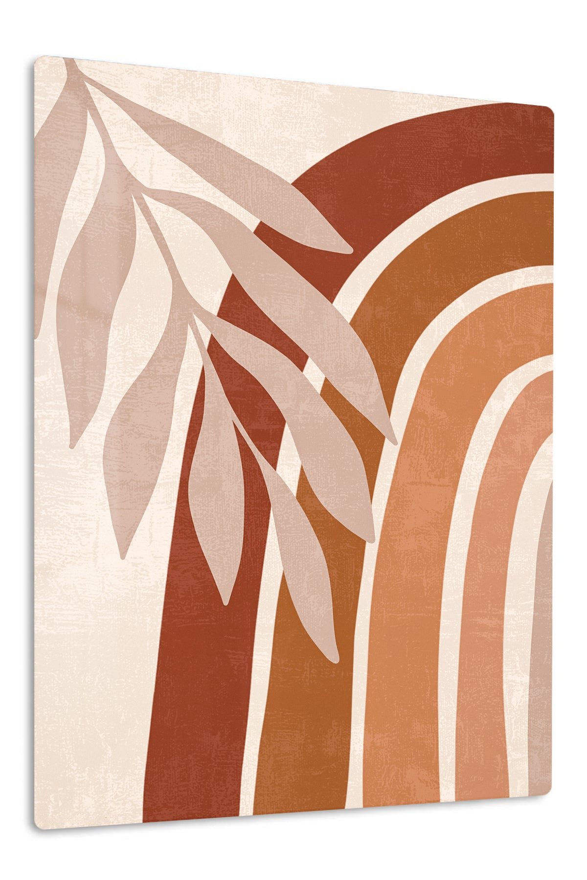 Terracotta Palm Arches metal wall art print