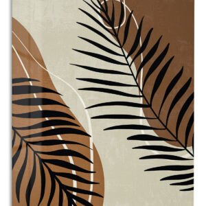 Earthy Palm Silhouettes metal wall art print
