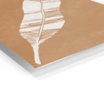 White Feather on Terracotta metal wall art print, view 2