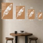 White Feather on Terracotta metal wall art print, view 6
