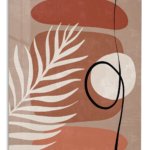 Terracotta Palm Abstraction metal wall art print