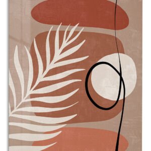 Terracotta Palm Abstraction metal wall art print