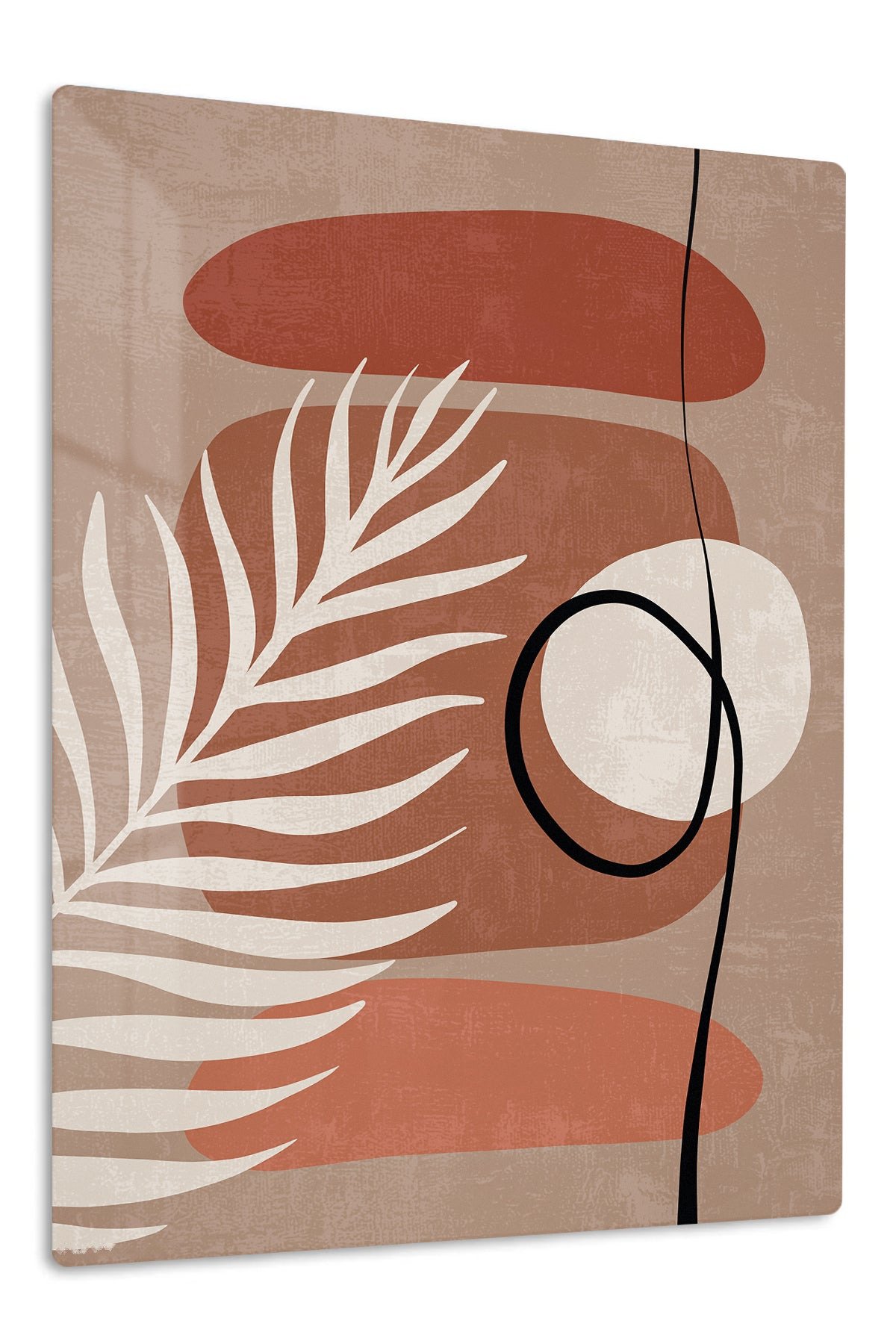 Terracotta Palm Abstraction metal wall art print