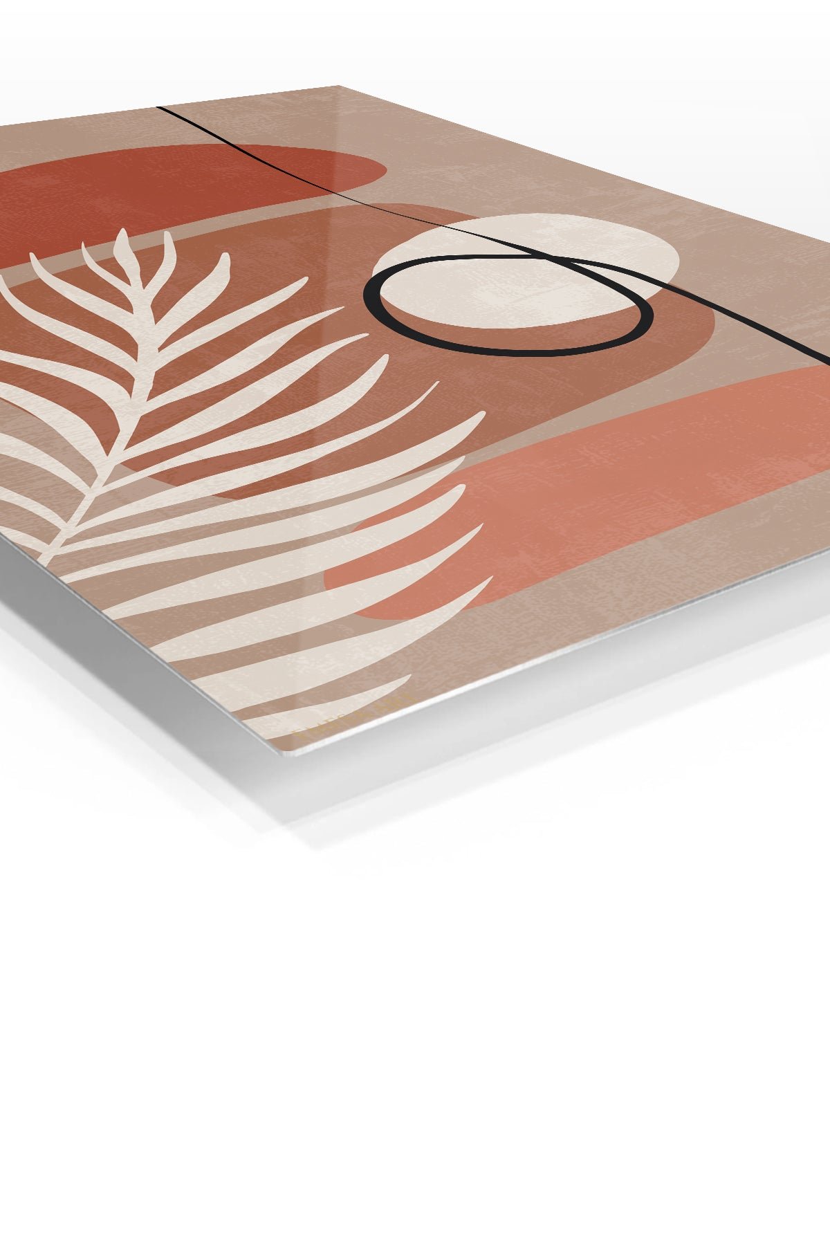 Terracotta Palm Abstraction metal wall art print, view 2