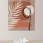 Terracotta Palm Abstraction metal wall art print, view 4