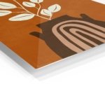 Terracotta Vase Leaf Silhouette metal wall art print, view 2
