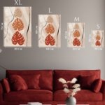 Terracotta Monstera Silhouettes metal wall art print, view 6