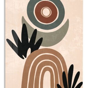 Earthy Abstract Botanicals metal wall art print