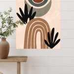 Earthy Abstract Botanicals metal wall art print, view 4