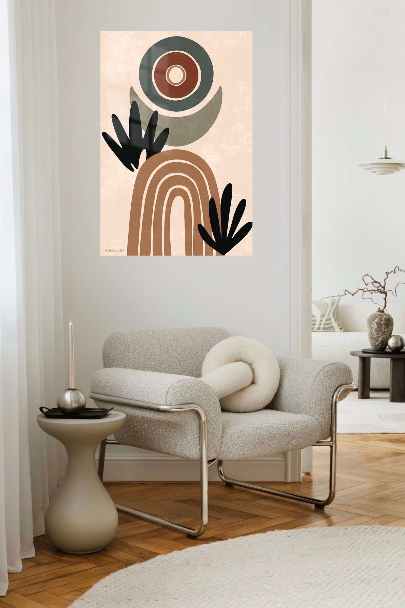Earthy Abstract Botanicals metal wall art print, view 5