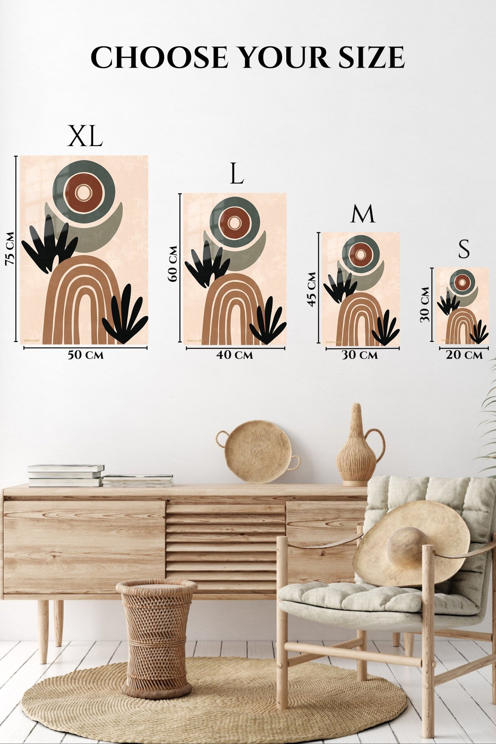Earthy Abstract Botanicals metal wall art print, view 6