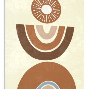 Earthy Sun and Rainbow Arches metal wall art print