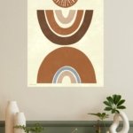 Earthy Sun and Rainbow Arches metal wall art print, view 4