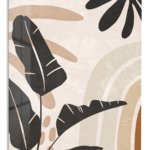 Earthy Tropical Leaf Arches metal wall art print