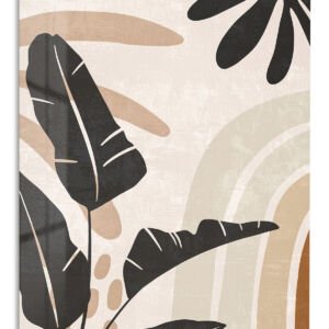Earthy Tropical Leaf Arches metal wall art print