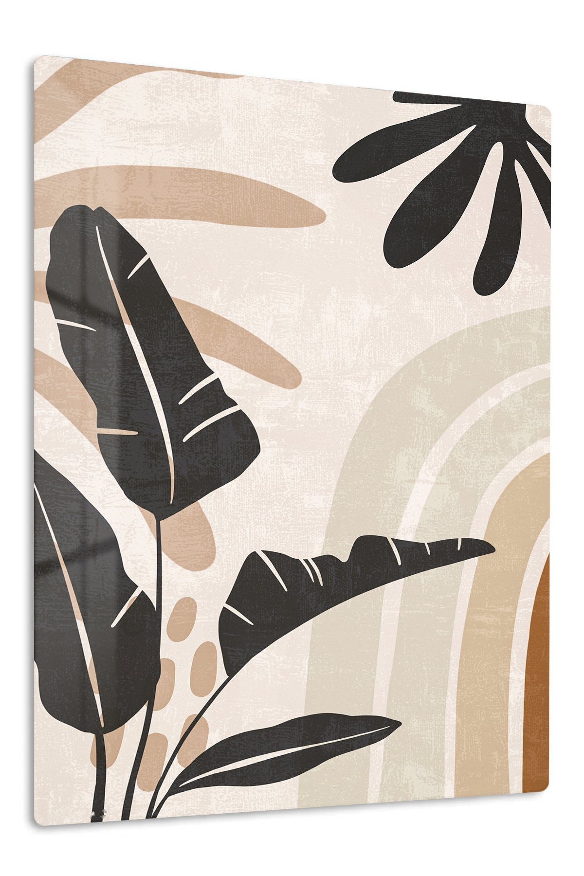 Earthy Tropical Leaf Arches metal wall art print