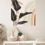 Earthy Tropical Leaf Arches metal wall art print, view 4