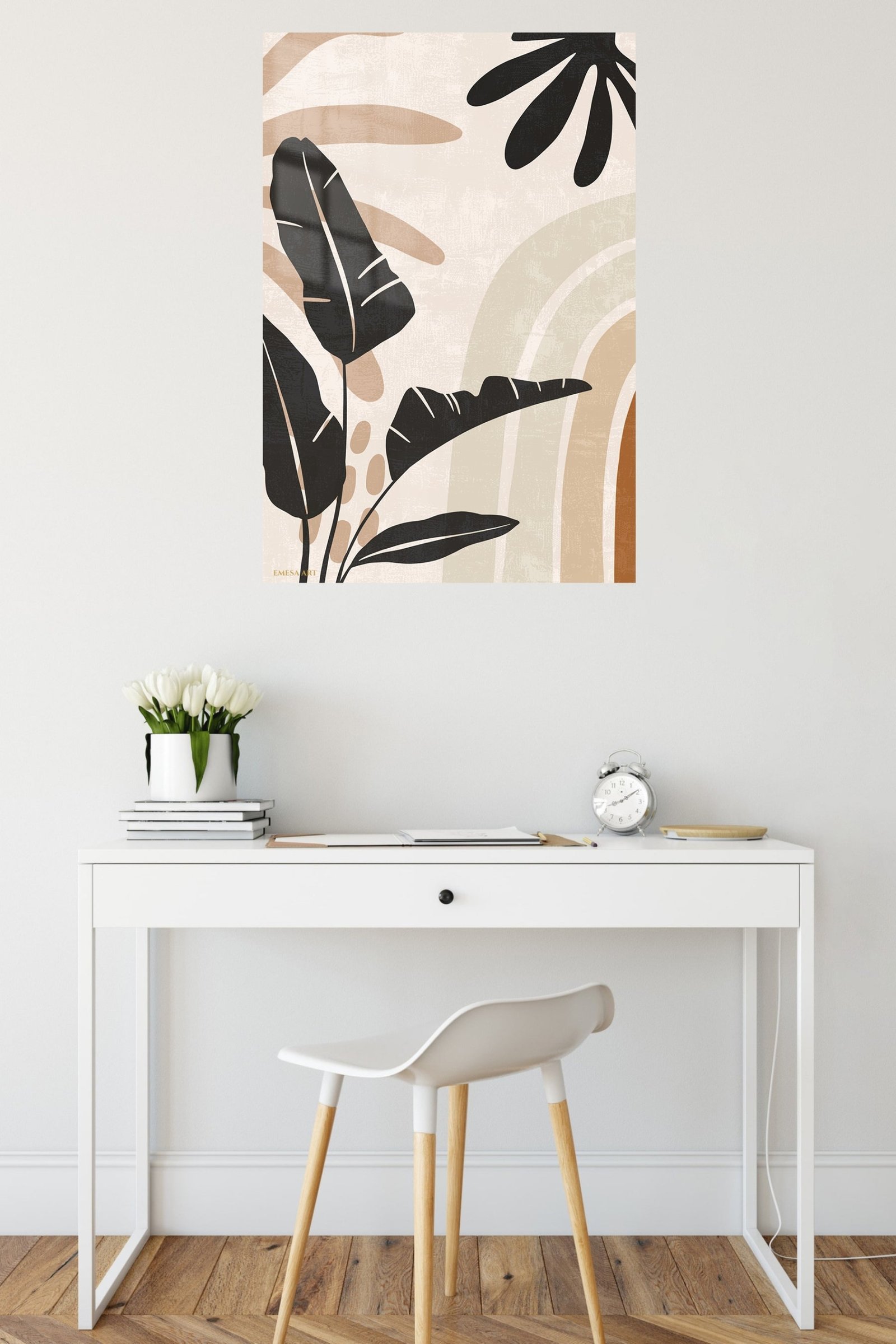 Earthy Tropical Leaf Arches metal wall art print, view 5