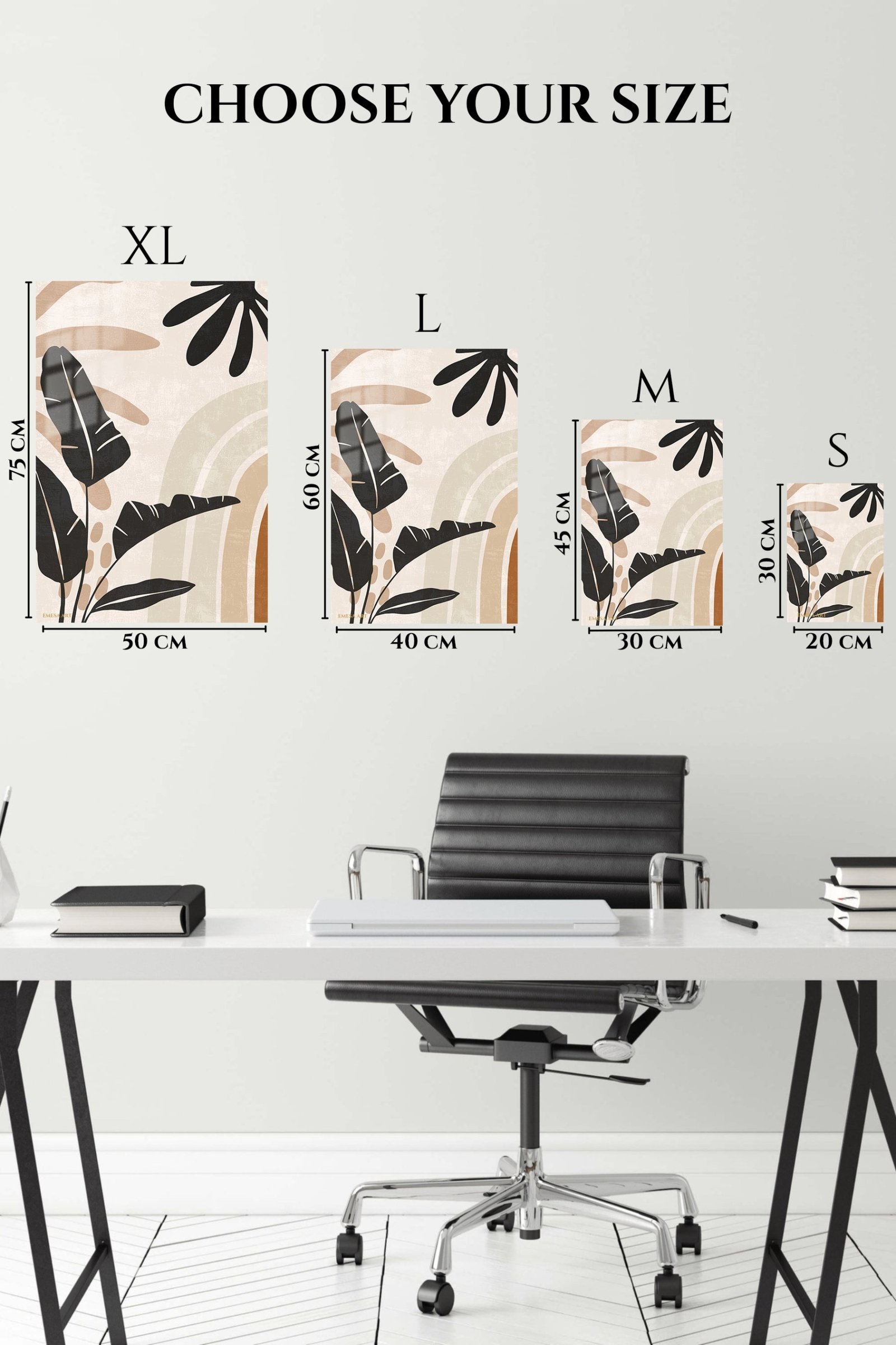 Earthy Tropical Leaf Arches metal wall art print, view 6