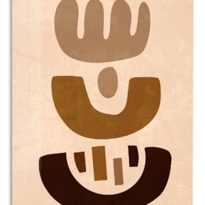 Earthy Abstract Totems metal wall art print