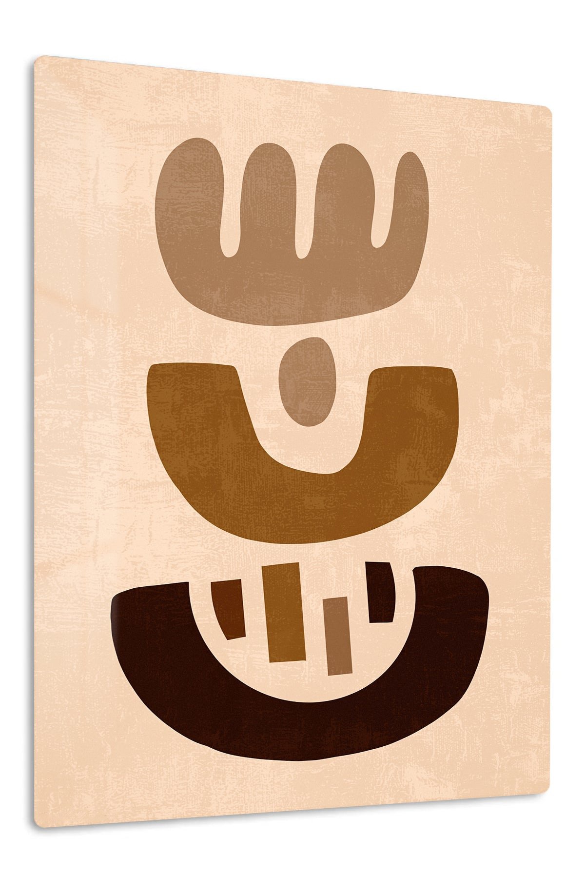 Earthy Abstract Totems metal wall art print