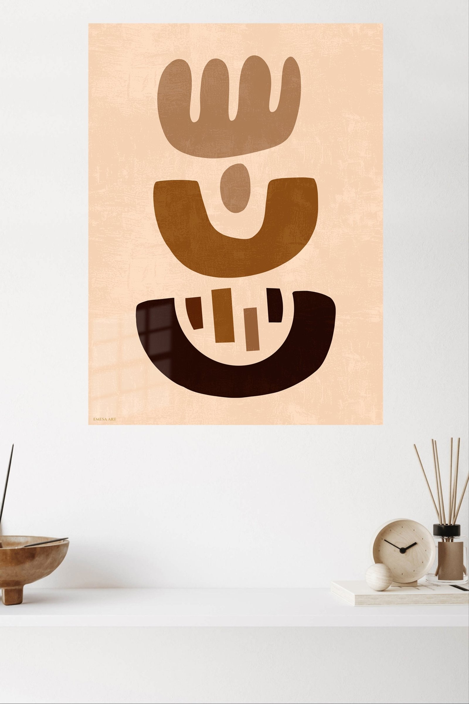 Earthy Abstract Totems metal wall art print, view 4