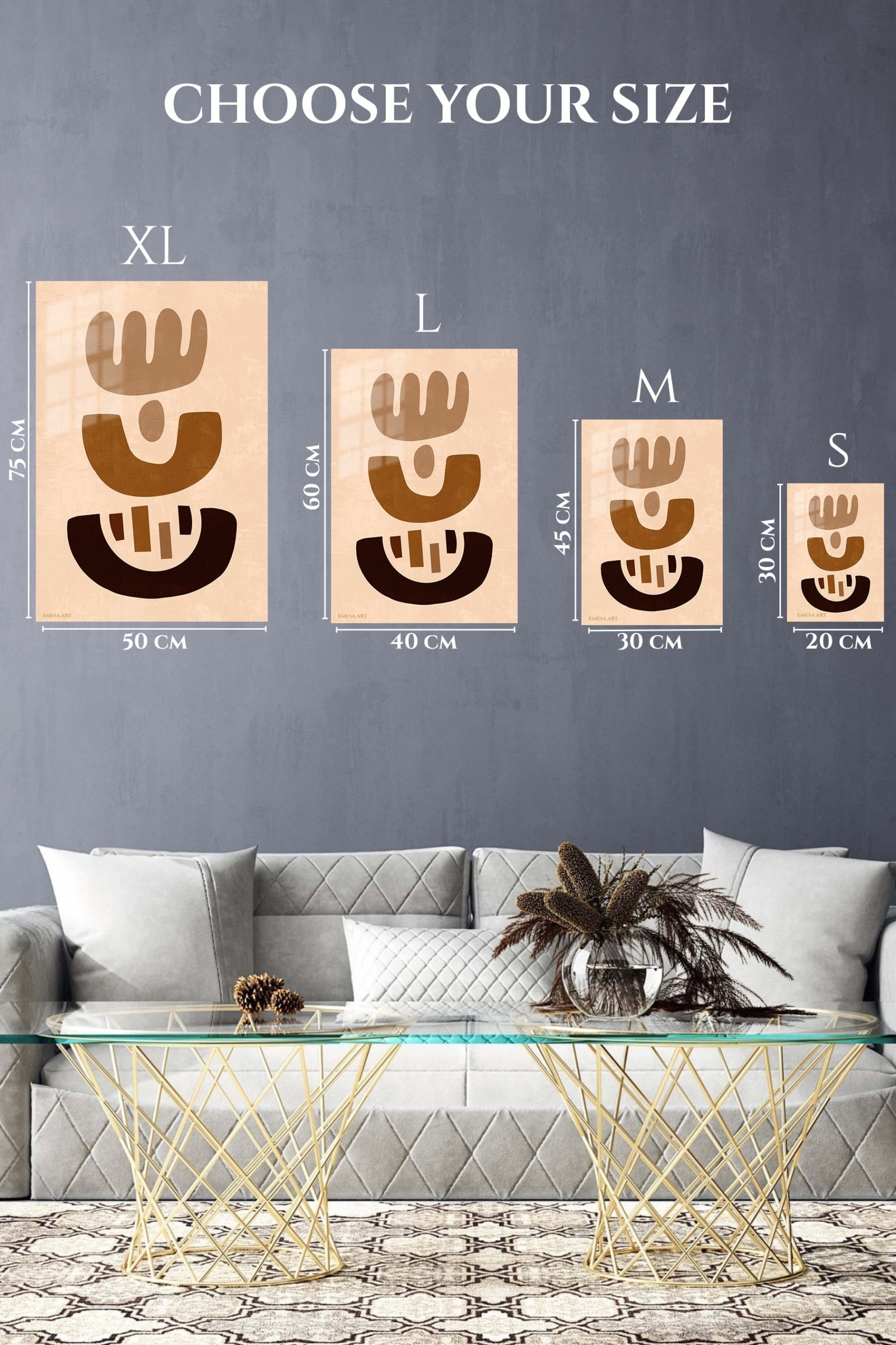 Earthy Abstract Totems metal wall art print, view 6