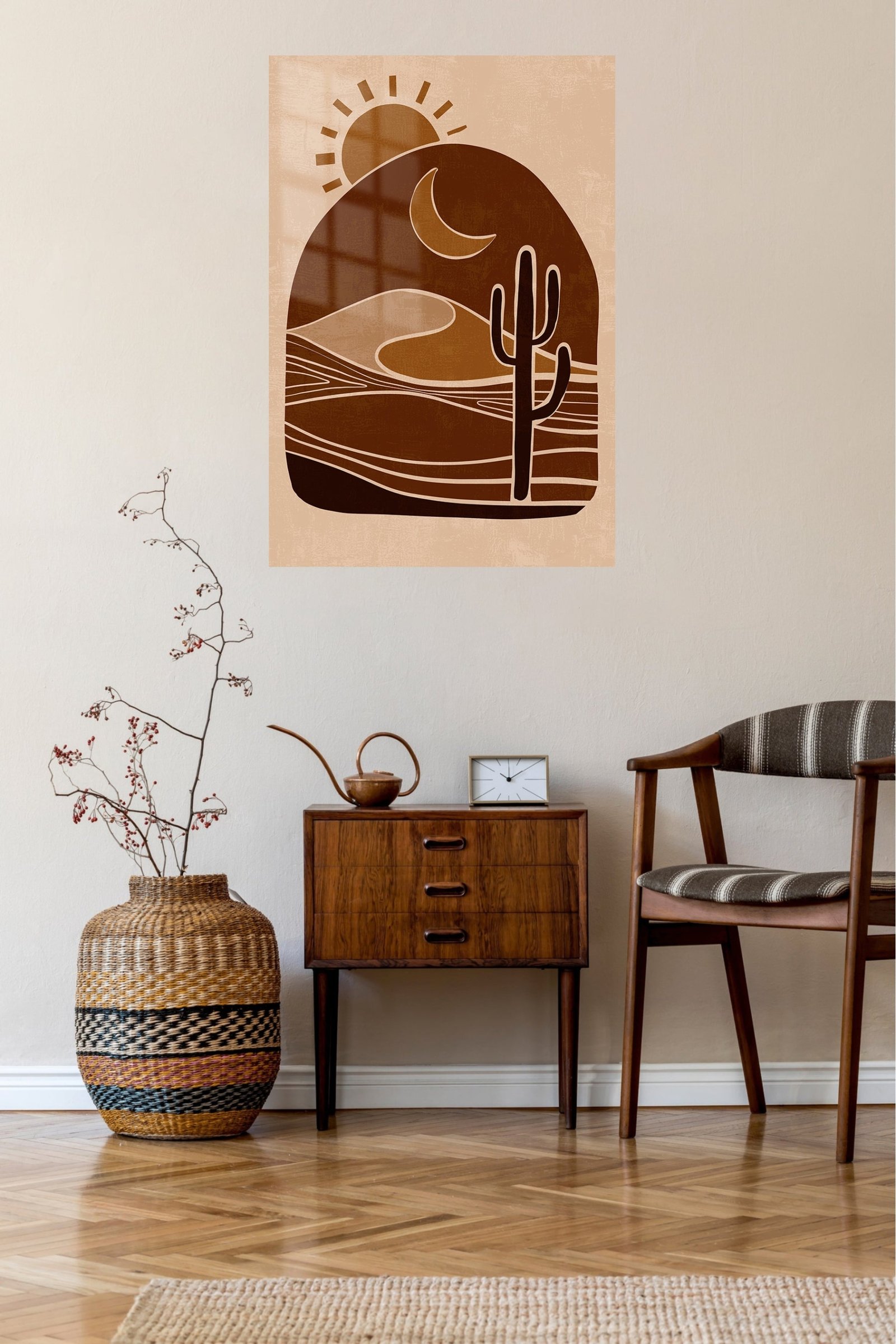 Desert Sun and Cactus metal wall art print, view 5