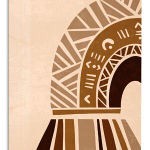 Earthtone Geometric Archway metal wall art print