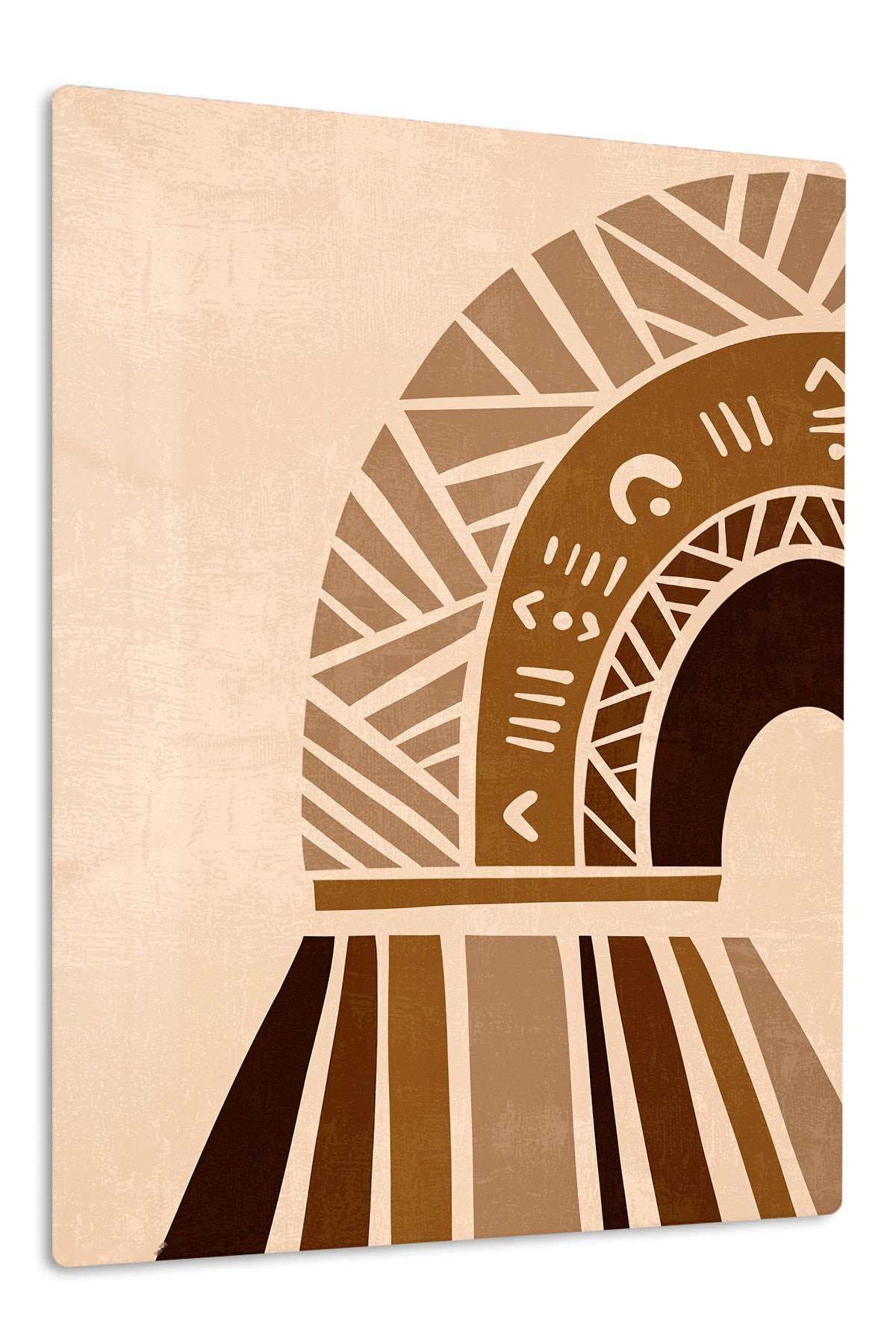 Earthtone Geometric Archway metal wall art print