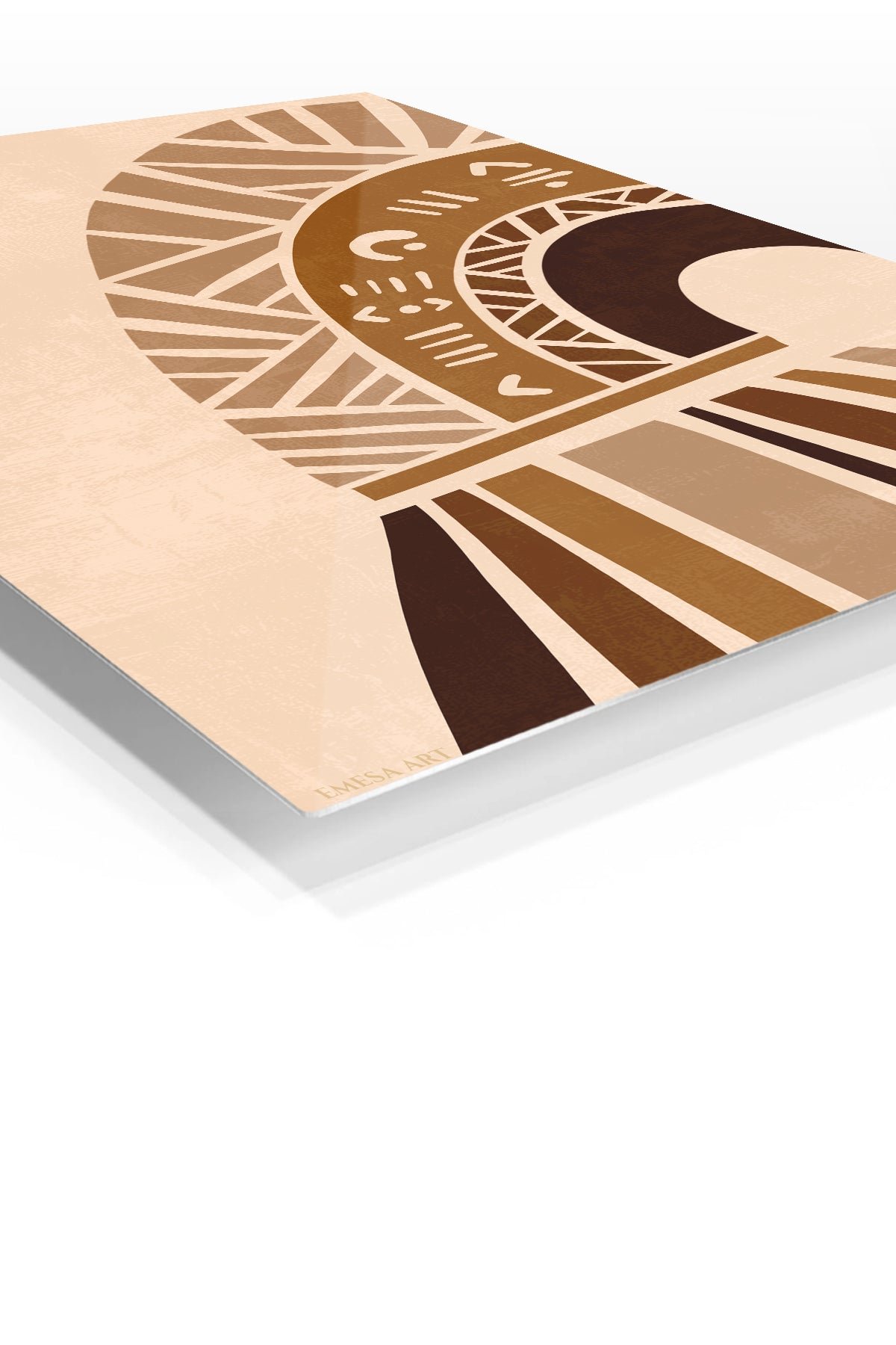 Earthtone Geometric Archway metal wall art print, view 2