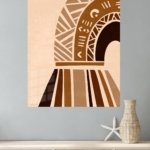 Earthtone Geometric Archway metal wall art print, view 4