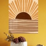 Ochre Sunrise Waves metal wall art print, view 4