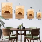 Ochre Sunrise Waves metal wall art print, view 6