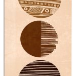 Earthy Geometric Vessel Trio metal wall art print