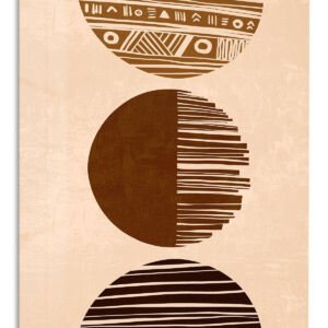 Earthy Geometric Vessel Trio metal wall art print