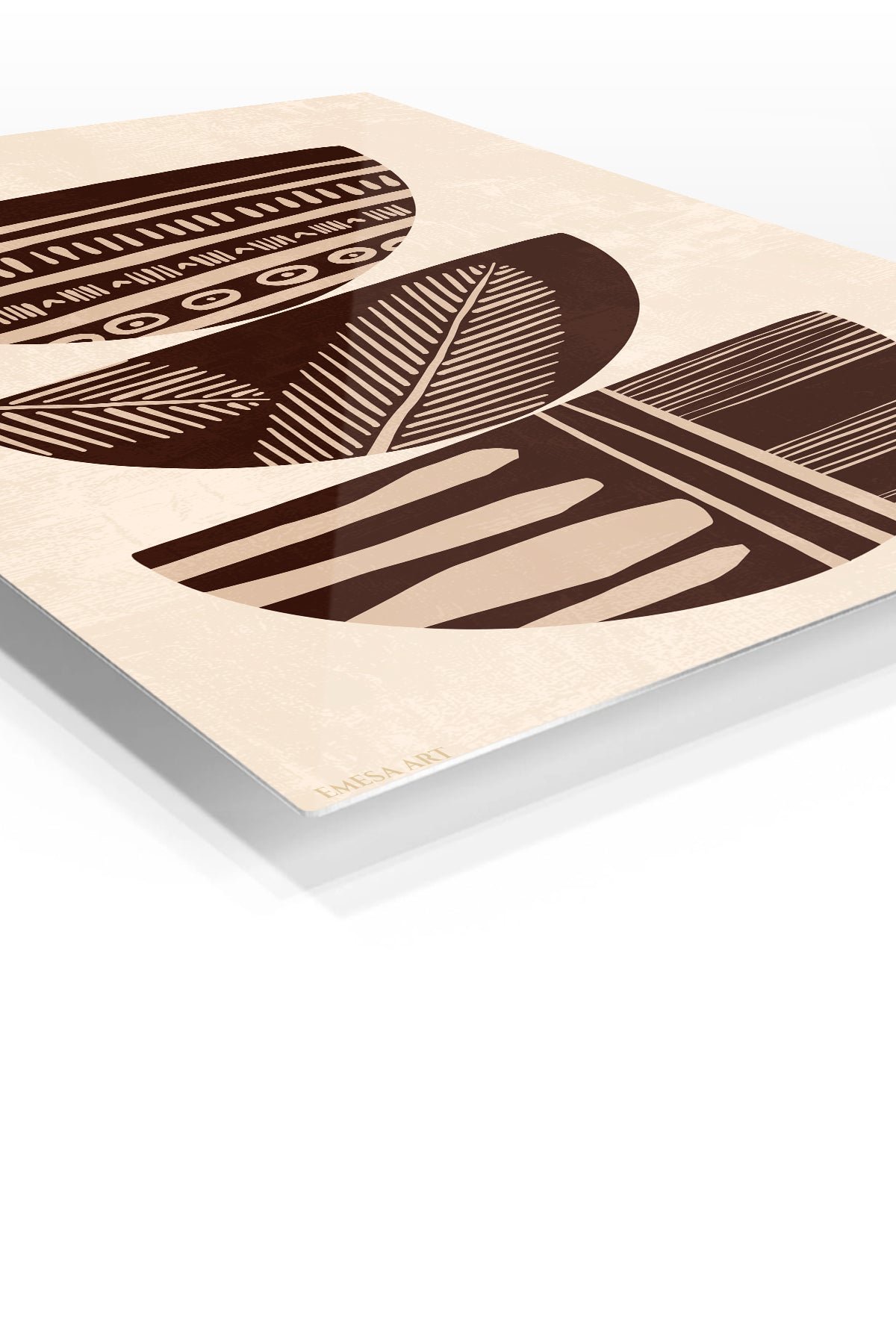Earthy Patterned Bowl Trio metal wall art print, view 2