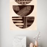 Earthy Patterned Bowl Trio metal wall art print, view 4