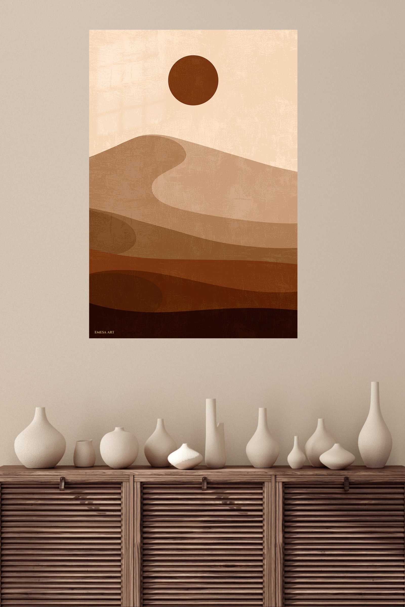 Earth Tone Desert Sun metal wall art print, view 4