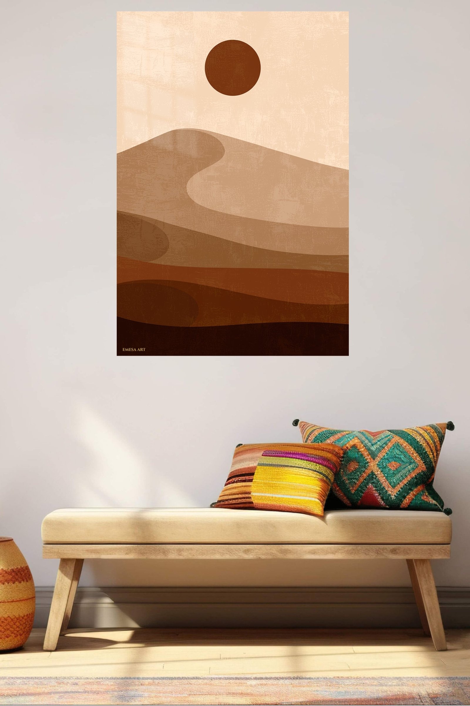 Earth Tone Desert Sun metal wall art print, view 5