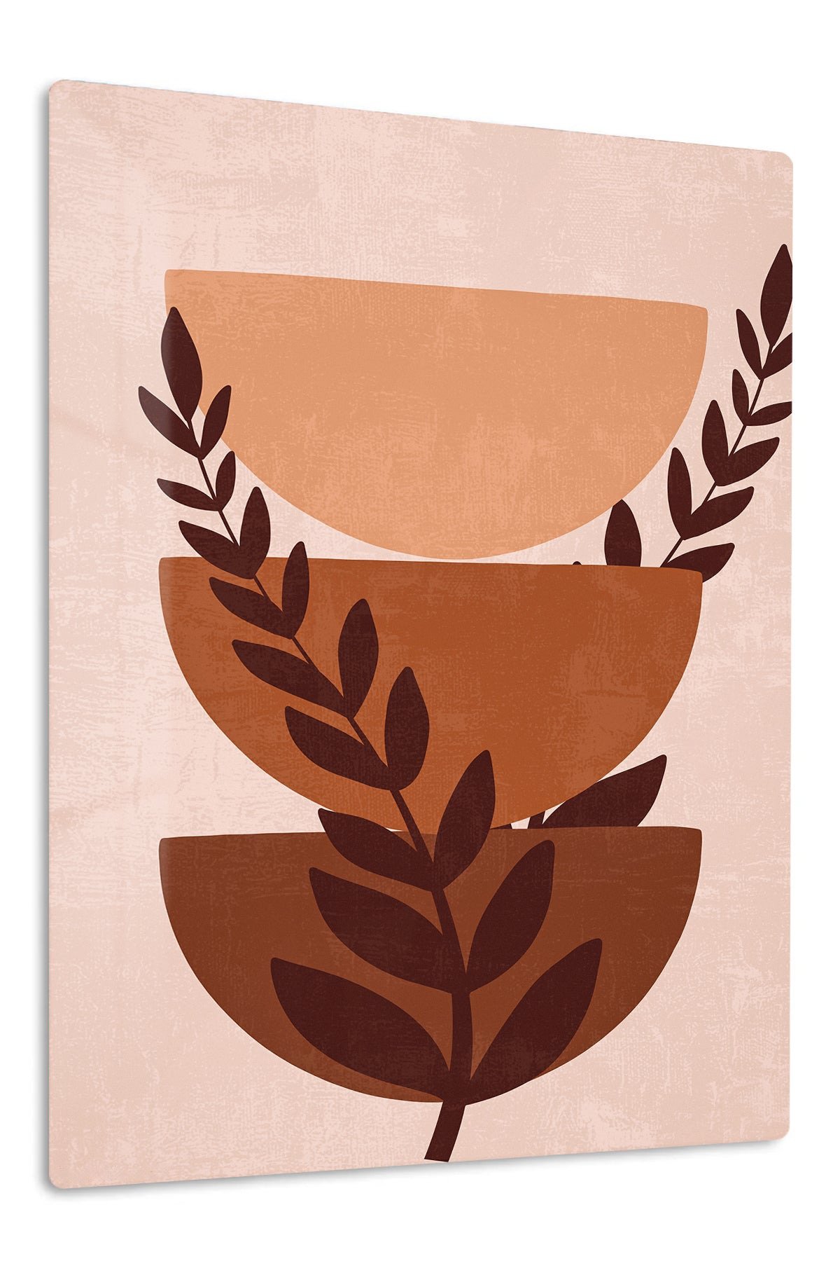Terracotta Botanical Balance metal wall art print