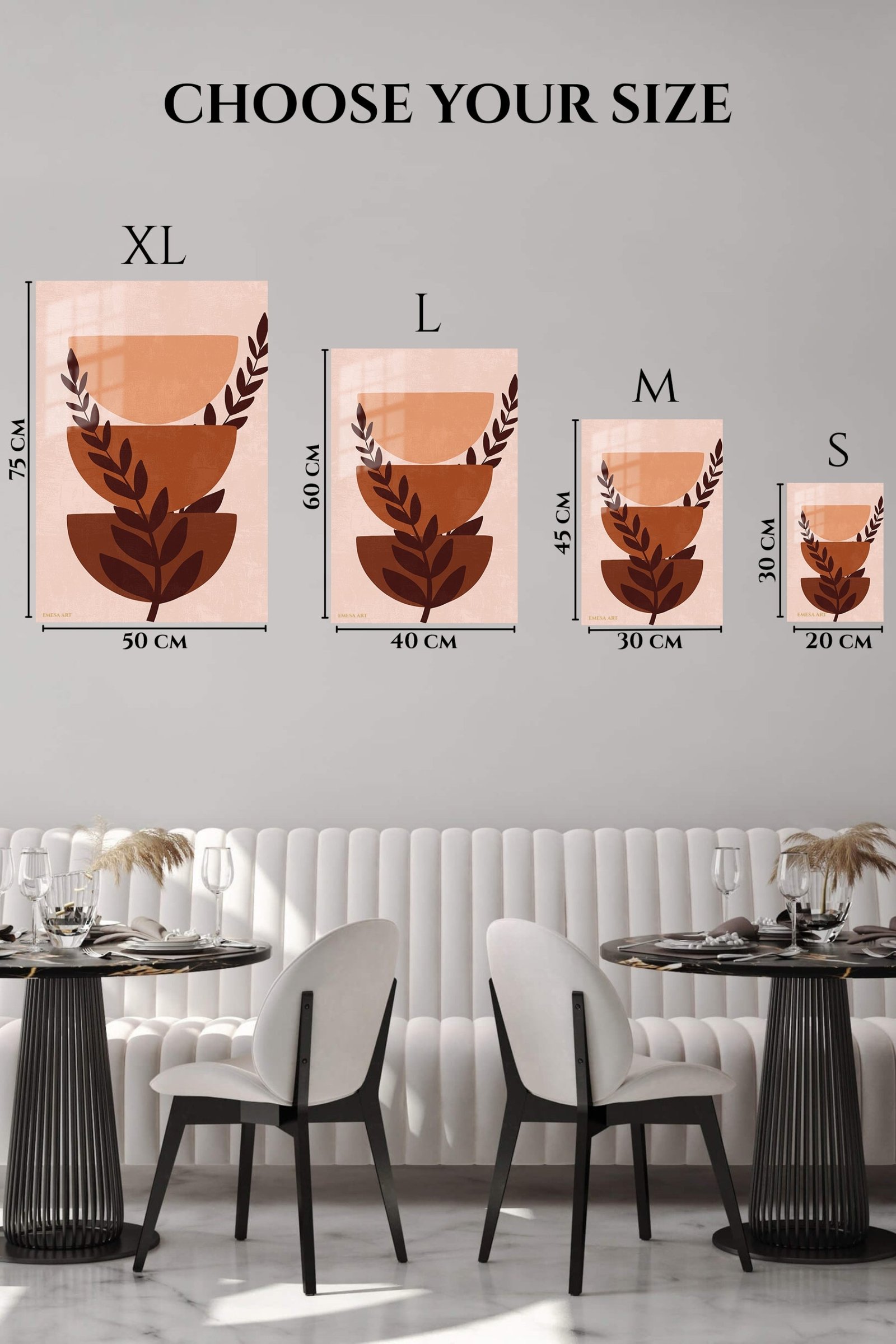 Terracotta Botanical Balance metal wall art print, view 6