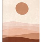 Terracotta Sun Over Layered Dunes metal wall art print