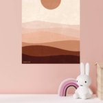 Terracotta Sun Over Layered Dunes metal wall art print, view 4