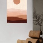 Terracotta Sun Over Layered Dunes metal wall art print, view 5