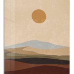 Ochre Sun Over Layered Hills metal wall art print