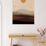 Ochre Sun Over Layered Hills metal wall art print, view 5